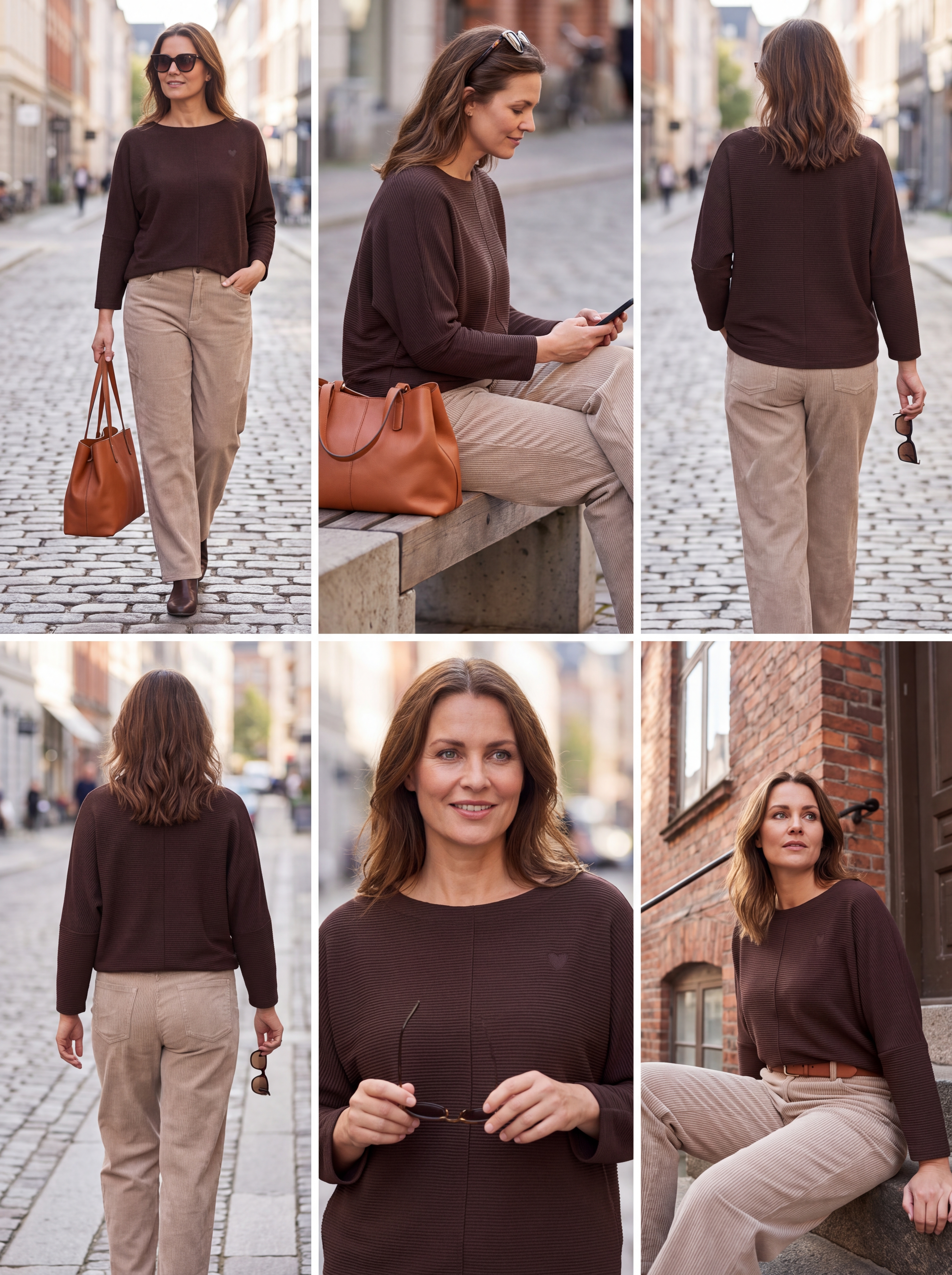 Dámske štruktúrované tričko BROADWAY NYC FASHION CHOCOLATE PLUM s.WEAR 12